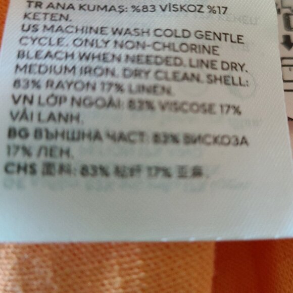 DIVIDED BY H&M WIDE LEG RAYON/ LINEN BLEND SILK-LIKE FEEL IN APRICOT SIZE US XL - Picture 10 of 11